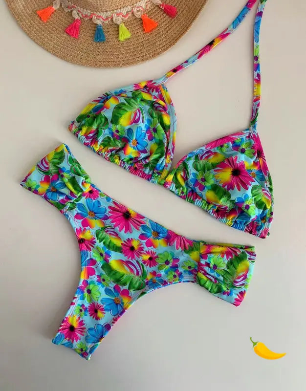 Bikini Printed Blue and Pink