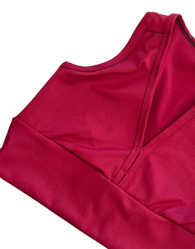 Performance Biker Shorts & Racerback Sports Bra Set – Wine