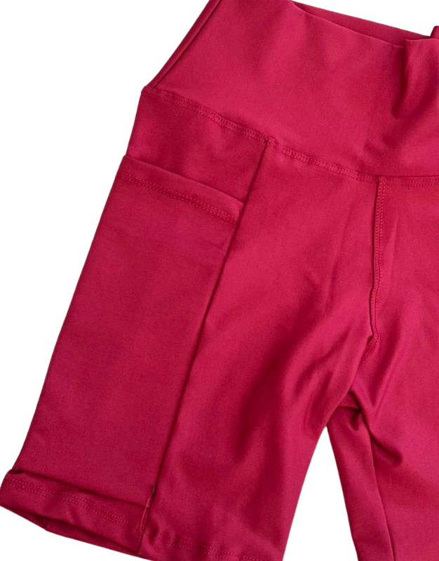 Performance Biker Shorts & Racerback Sports Bra Set – Wine