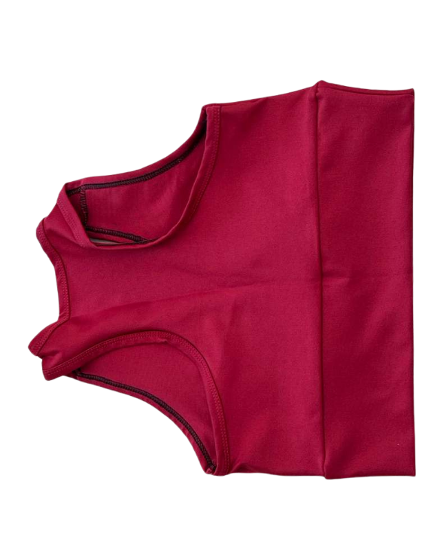 Performance Biker Shorts & Racerback Sports Bra Set – Wine