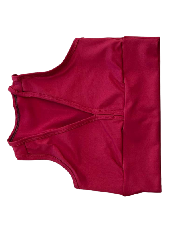 Performance Biker Shorts & Racerback Sports Bra Set – Wine