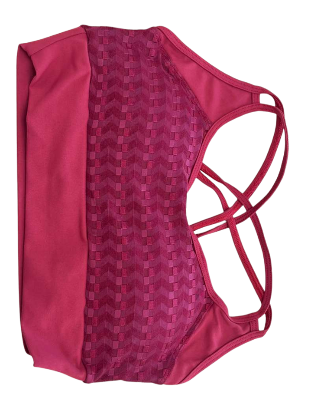 Performance Mesh Sports Bra – Wine