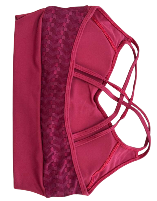 Performance Mesh Sports Bra – Wine