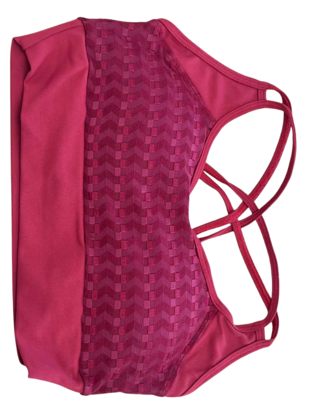 Performance Mesh Sports Bra – Wine