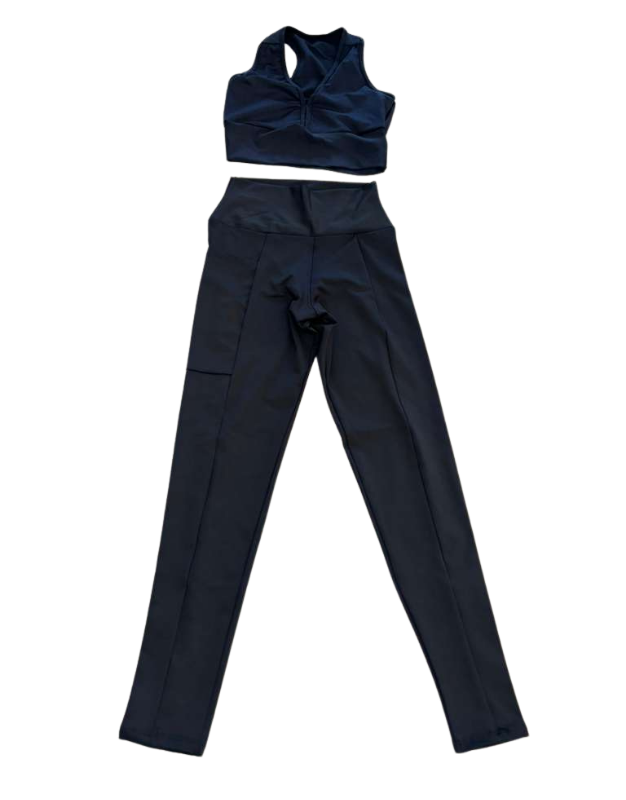 Performance Pocket Leggings & Racerback Sports Bra Set